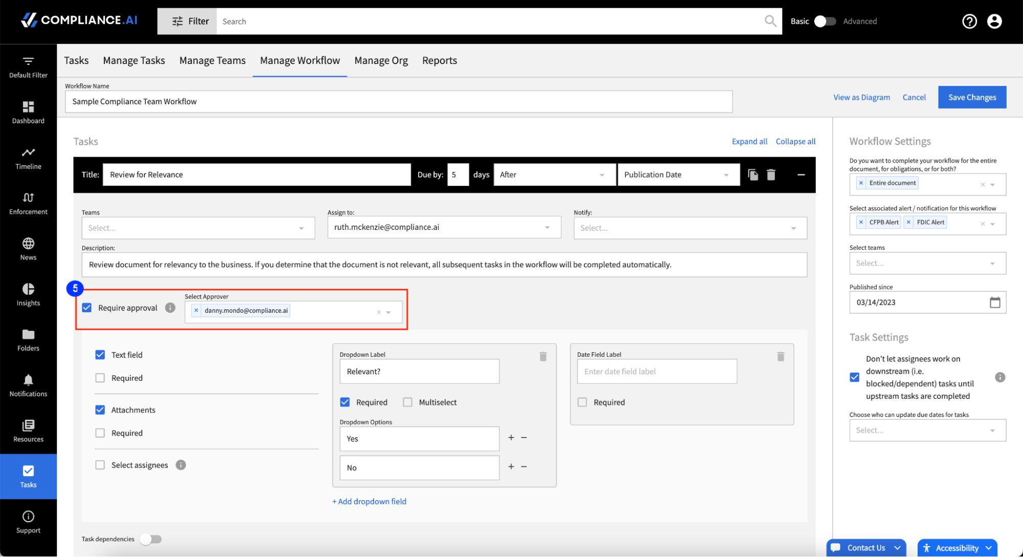 Creating & Managing Workflows - Compliance.ai | Training Center