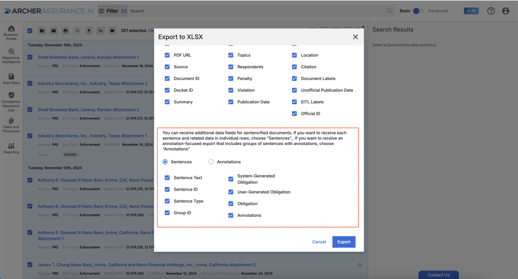 Exporting Documents - Compliance.ai | Training Center